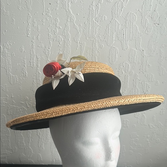 Dior Accessories - Dior Black and Tan Wide-Brimmed Hat with Elegant Design